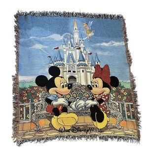 Walt Disney World Minnie & Mickey Mouse Tapestry Blanket